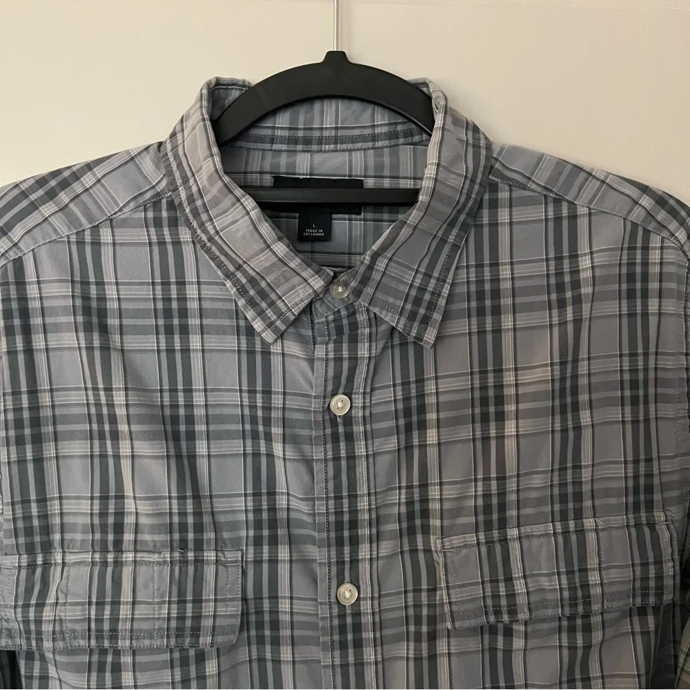 Banana Republic mens plaid long sleeve casual button down shirt | size Large